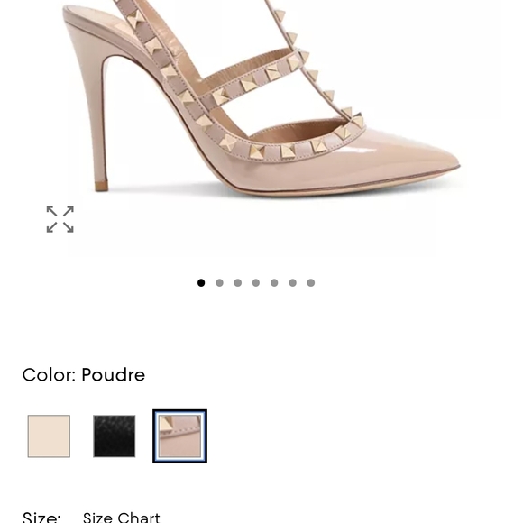 Valentino Garavani Pale Pink Rockstud Leather Heels - Picture 3 of 3